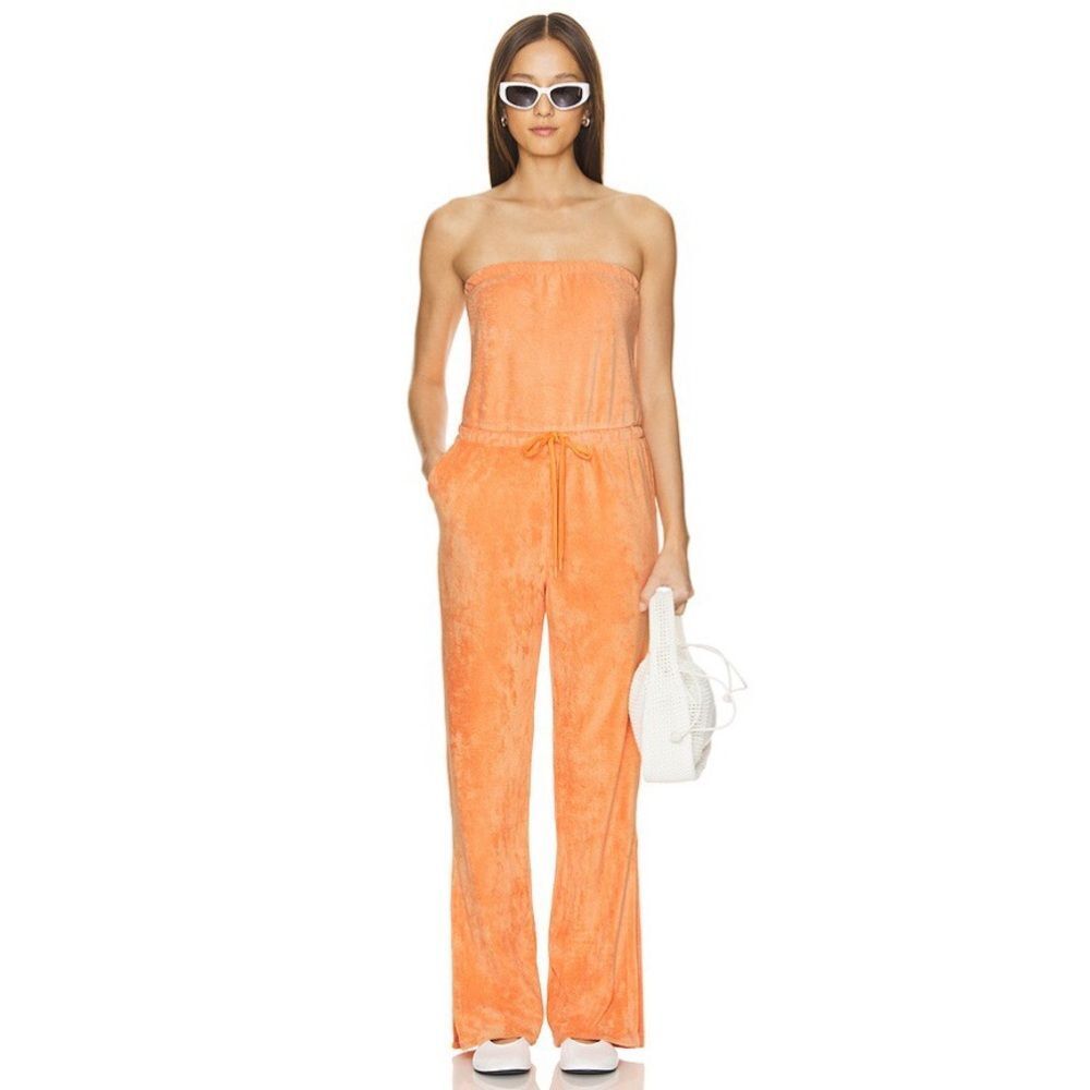 Beyond Yoga Orange Dream Terrycloth Tropez Jumpsuit XS Athleisure Beach Pool
